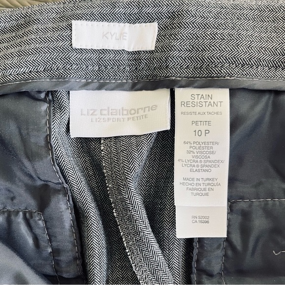 Liz Claiborne “ Kylie” Stain Resistant Polyester Gray Straight Leg Pant. P 10 - Picture 5 of 7